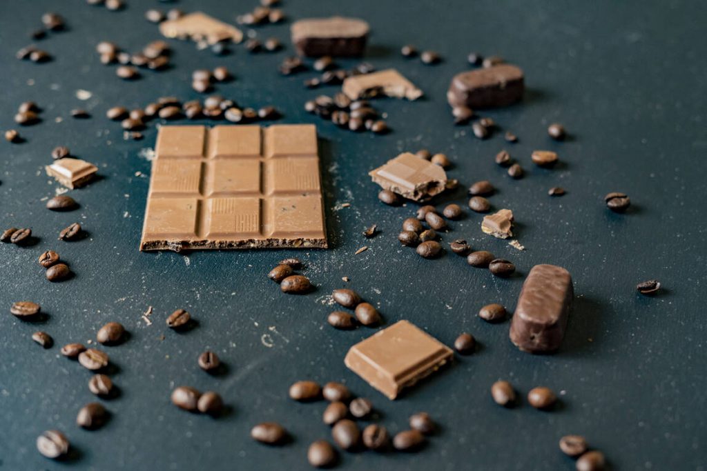 coffee beans and chocolate