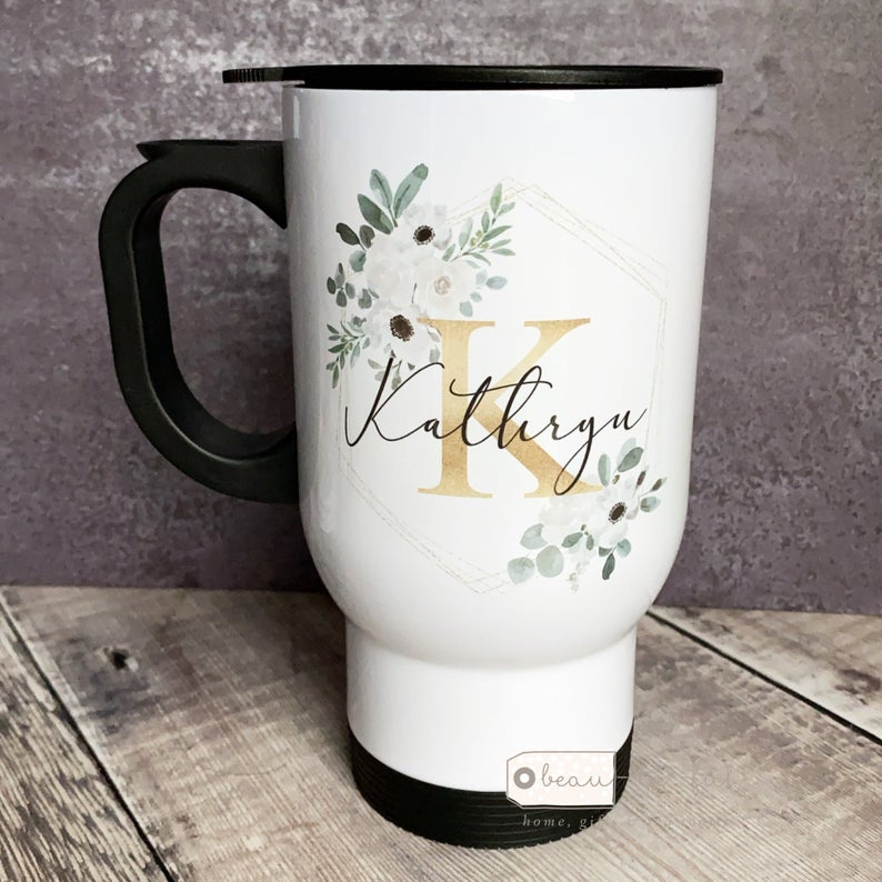 Beautifulgiftshop Floral Travel Mug