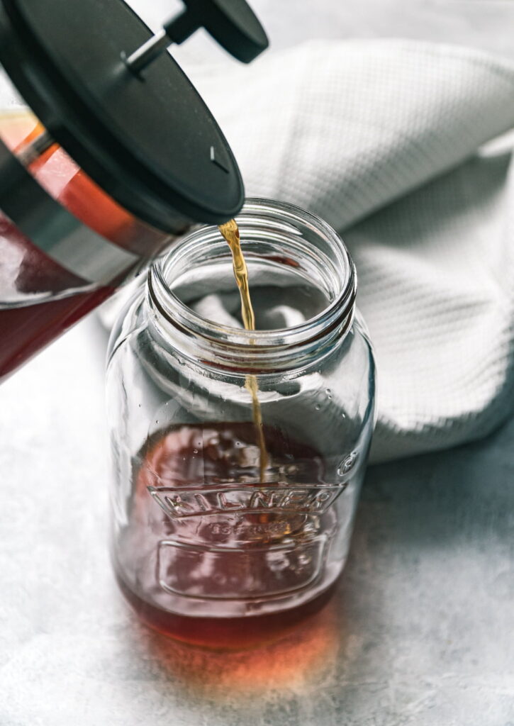 Pour cold brew into the jug